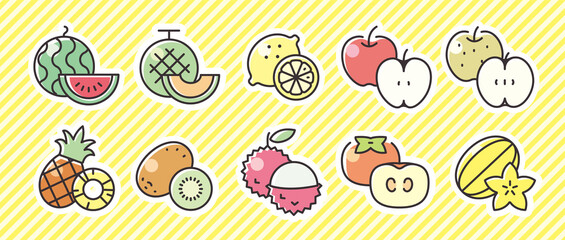  10アイコンセット（フルーツ断面セット）