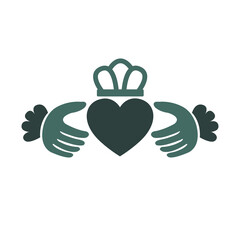 claddagh ring sign icon, vector color line illustration