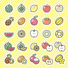   25アイコンセットNo.40（果物断面セット）