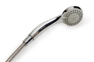 Shower head with shower hose on a white background