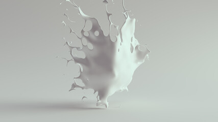 White Paint Splash 3d illustration render	

