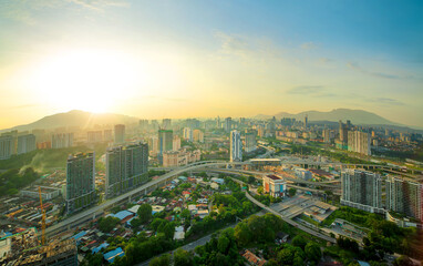 Fototapeta na wymiar Aerial view of Kuala Lumpur business district and cityscape