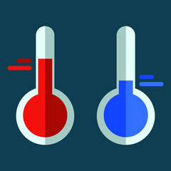 Temperature icon set in flat style. Vector illustration
