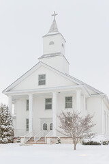 The Mount Pleasant United Methodist Church after a snow storm. 