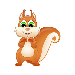 Cartoon squirrel. Vector squirrel illustration for use as print, poster, sticker, logo, tattoo, emblem and other.