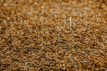 sifted flax seeds are poured