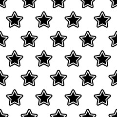 Abstract Seamless pattern with stars on a white background. Vector illustration