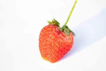 Close up strawberry on white background.