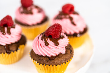 Chocolate raspberry cupcakes