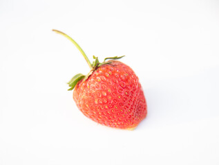 Close up strawberry on white background.