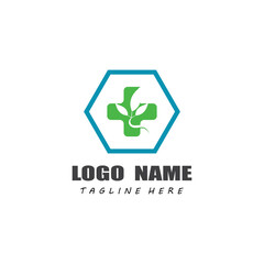 Cross medical Logo Template vector symbol nature