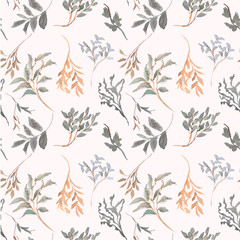 vintage leaves leaf watercolor pattern