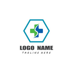 Cross medical Logo Template vector symbol nature