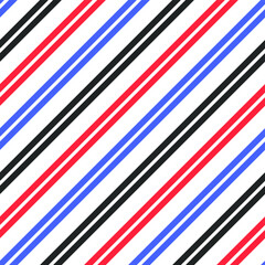 Seamless geometric straight line pattern. Red and blue diagonal lines background for fabric, textile, wrapping, cover etc.