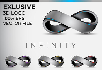 3D Logo Design. Infinity logo. 3D Infinity symbol