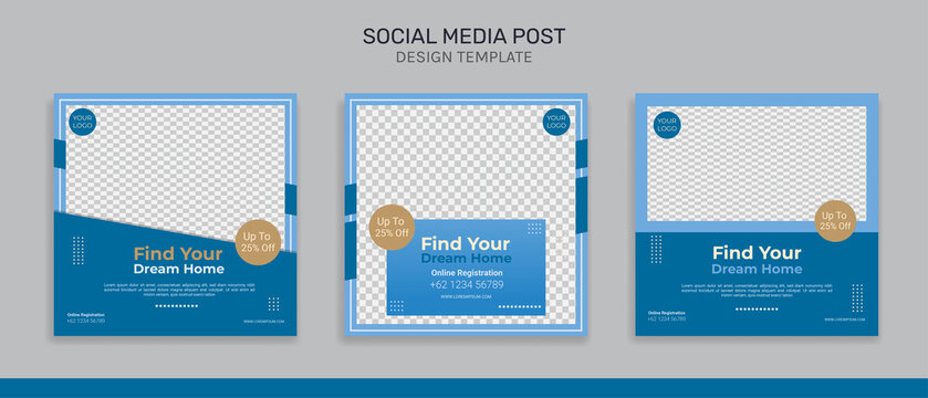 Real estate social media instagram post design template