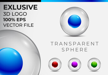 Transparent 3D Logo Design. Transparent sphere