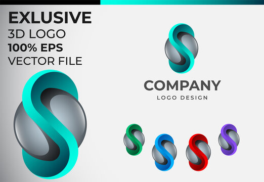 3D Logo Design. S Logo. 3D S logo