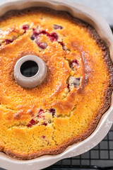 Lemon cranberry bundt cake
