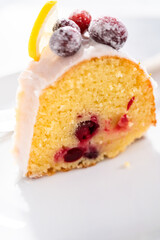 Lemon cranberry bundt cake