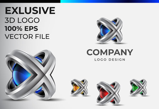 3D Logo Design. X Logo. 3D X Logo