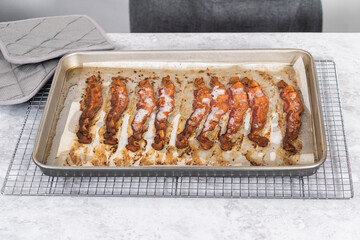 Cooking bacon strips