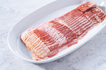 Cooking bacon strips