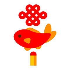 Flat vector icon of Chinese knot