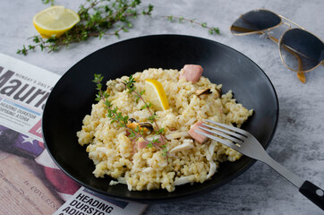 Rice and seafood