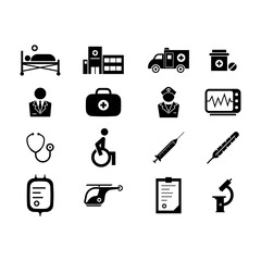 Hospital icons vector.