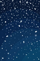  Vector illustration of snowfall. Night winter view. Endless illustration of snowflake.