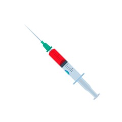 Vector illustration of an isolated syringe with the virus vaccine. 