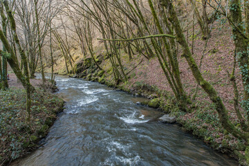 Voutezac (Corrèze, France) - Vue hivernale de la Loyre