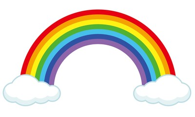 雲にかかる虹のベクターのイラスト素材