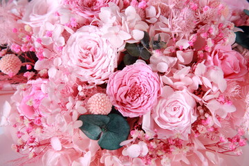 Very beautiful pink floral composition background.