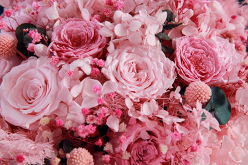 Very beautiful pink floral composition background.