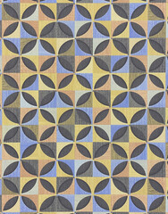 Geometric ornament wallpaper ribbed surface texture