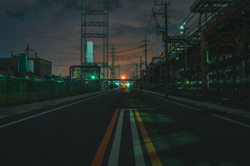 Fototapeta na wymiar The factory in night of Kawasaki, Japan