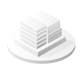 White building icon smart building home architecture