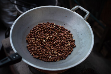 Peanuts on cooking concept.