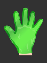 Disposable green glove plastic transparent of Anti Virus, bacteria and oil vector