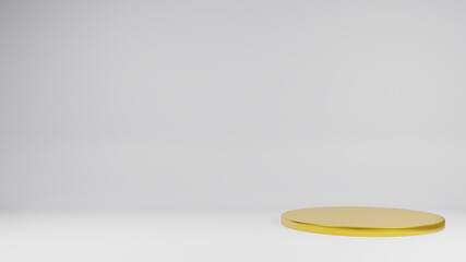 The gold stage on white background for present product 3d rendering