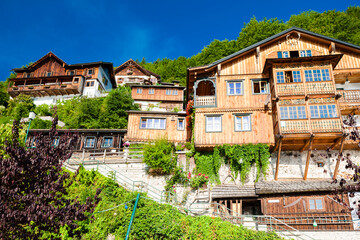 Fototapeta na wymiar Hallstatt, mountain village in Austrian Alps, Austria