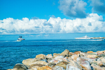 The caribbean island of St.Maarten landscape and Citiscape.