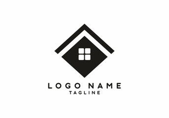 Simple square shape of house logo
