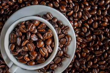 Fresh roasted coffee beans background