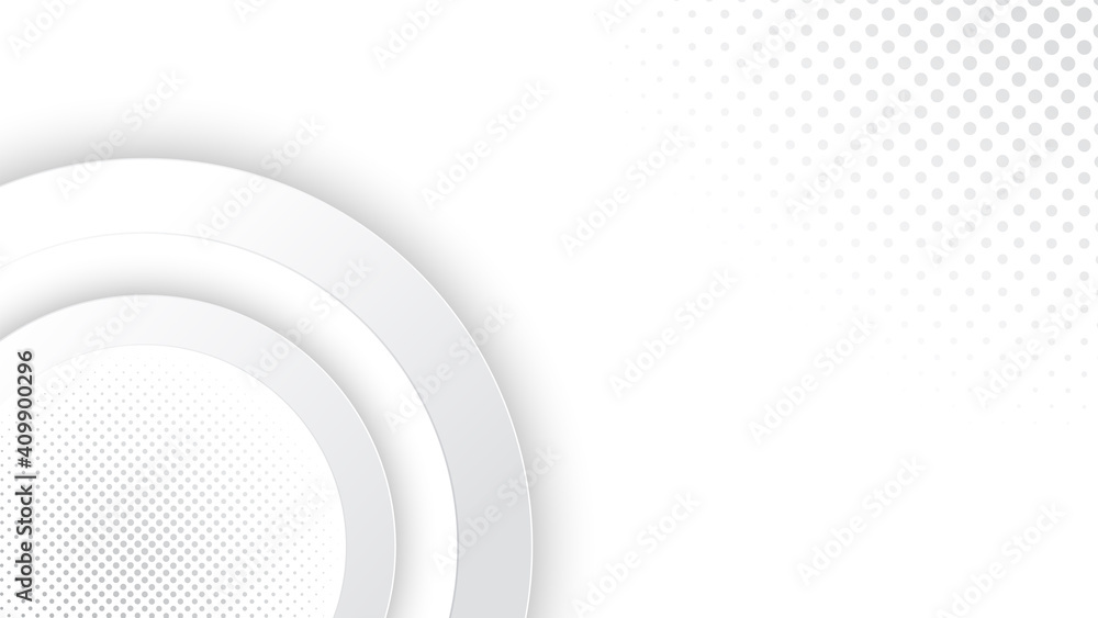 Poster grey white abstract background geometry shine and halftone element vector for presentation design. s