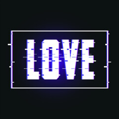 glitch love abstract dark background