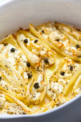 baked white peppers with Feta cheese