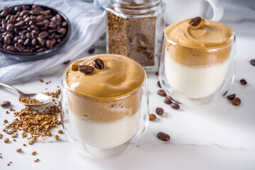 Trendy drink, dalgona coffee